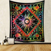 Lofaris Colorful Sun And Moon Bohemian Abstract Wall Tapestry